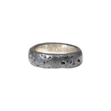 Dark Meteorite ring in Oxidized Silver