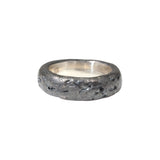 Dark Meteorite ring in Oxidized Silver