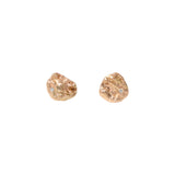 Gold Planet Textured Earrings in 14k Yellow Gold with White Diamonds