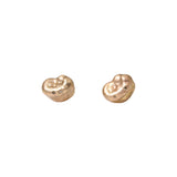 Space Drop Post Earrings in 14k Yellow Gold with Champagne Overlay Diamonds