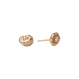Space Drop Post Earrings in 14k Yellow Gold with Champagne Overlay Diamonds