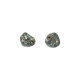 Dark Planet Textured Earrings in Oxidized Silver with Moissanite