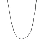 Matte and Shiny 2mm Hematite Bead Necklace with Oxidized Silver Clasp