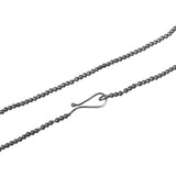 Matte and Shiny 2mm Hematite Bead Necklace with Oxidized Silver Clasp
