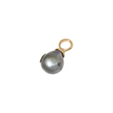 Dark Grey Baroque Tahitian Pearl Pendant with Sculptural Bail Cap