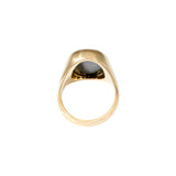 Octopus Intaglio Bloodstone Oval Ring in 14k Yellow Gold
