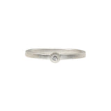 Stacking Circle Rings in Brushed Silver with White Diamond (Set of 3)