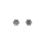 Honeycomb Post Earrings in Oxidized Silver