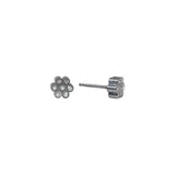 Honeycomb Post Earrings in Oxidized Silver