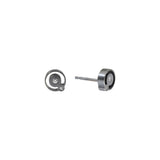 Orbit Post Earrings in Oxidized Silver