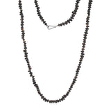 Organic Shape Dark Brown Horn Bead Necklace with 18k Gold and Oxidized Silver Clasp