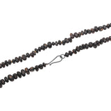 Organic Shape Dark Brown Horn Bead Necklace with 18k Gold and Oxidized Silver Clasp