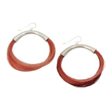 Amaranth Moon Horsehair Hoop Earrings in Silver