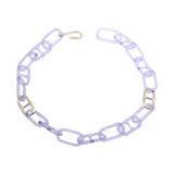 Lilac Glass and Silver Mariner Chain Necklace