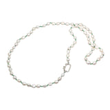 Long Knotted Pearl and Chrysoprase Necklace