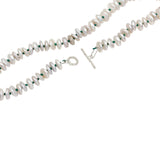 Pancake Pearl Knotted Necklace with Silver