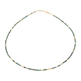 Emerald Cube Necklace with 14k & 18k Gold