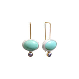Jade and Pearl Hook Earrings