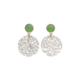 Circle Sugar Crust Jadeite Post Earrings