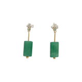 Sugar Babe Aventurine Tube Drop Post Earrings