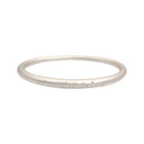 Oval Tapered Bangle in Brushed Silver with 23 Flush Set Lab Grown White Diamonds