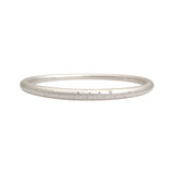 Oval Tapered Bangle in Brushed Silver with 23 Flush Set Lab Grown White Diamonds