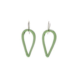Leaf Green Glass Teardrop Earrings