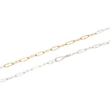 Short Links Chain in Brushed Silver with 12 Continuous 18k Gold Links