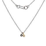 Honeycomb Charm Necklace in 18k Yellow Gold & Oxidized Silver