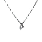Honeycomb Charm Necklace in Oxidized Silver