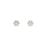 Honeycomb Post Earrings in Silver
