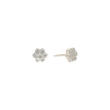 Honeycomb Post Earrings in Silver