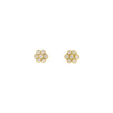Honeycomb Post Earrings in 18k Yellow Gold