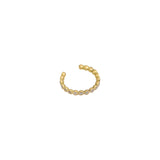 Dot Ear Cuff with Diamonds in 18k Yellow Gold