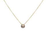 Hatachi Necklace in 18k Palladium White Gold with Grey Diamond on 18k Yellow Gold Chain