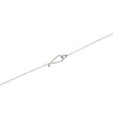 Hatachi Necklace in Brushed Silver with White Diamond on Silver Chain