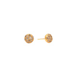Champagne Diamond Pave Texture Post Earrings in 22k Yellow Gold