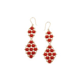Graduated Coral Nugget Earrings - Large