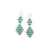 Graduated Turquoise Nugget Earrings - Large