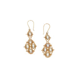 Graduated Champagne Pearl Nugget Earrings - Small