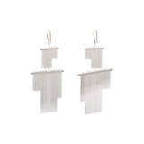 Cubist Person Earrings in Silver