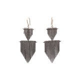 2 Shields Earrings in Oxidized Silver