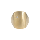 Box Ring in Yellow Bronze with White Diamond