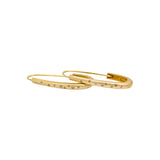 Oval Katachi Hoop Earrings with Champagne  Diamonds in Bronze with 14k Gold Earwires