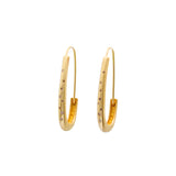 Oval Katachi Hoop Earrings with Champagne  Diamonds in Bronze with 14k Gold Earwires