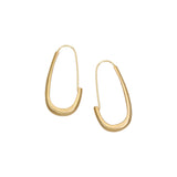 +Oval Katachi Hoop Earrings with White Diamonds in Bronze with 14k Gold Earwires