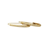 +Oval Katachi Hoop Earrings with White Diamonds in Bronze with 14k Gold Earwires