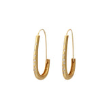 +Oval Katachi Hoop Earrings with White Diamonds in Bronze with 14k Gold Earwires