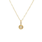 4mm Champagne Diamond Pendant in 18k Yellow Gold