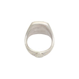 Box Ring in Silver with White Diamonds